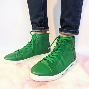 Louis Vuitton Lui high-top sneakers in green canva